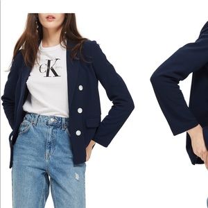 Topshop Bonded Bubble Crepe Jacket